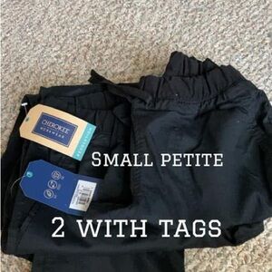 Cherokee Black Petite Scrub Pants